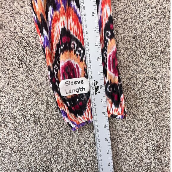 Chico's Womens L Boho‎ Peasant Artsy Maximalist Southwestern Ikat Tunic Blouse - Picture 11 of 12